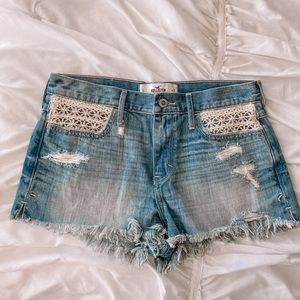 Hollister Crochet Detail Jean Shorts